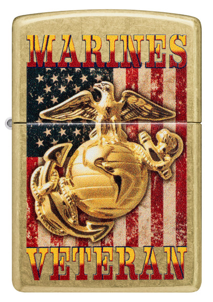 Zippo U.S. Marine Corps Veteran Design Street Brass Windproof Lighter