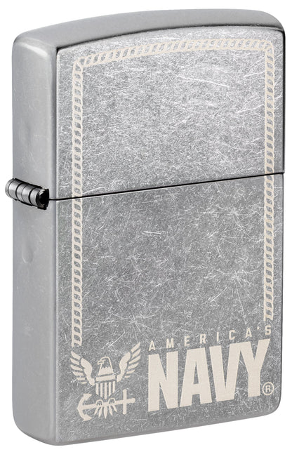 Zippo United States Navy® America's Navy Design Street Chrome Windproof Lighter