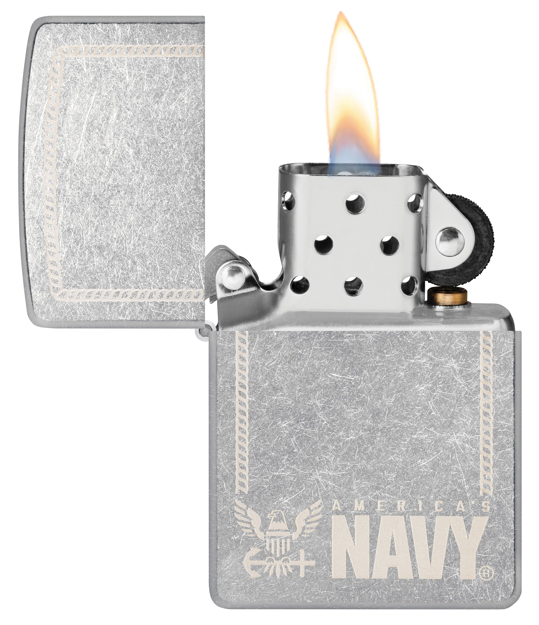 Zippo United States Navy® America's Navy Design Street Chrome Windproof Lighter