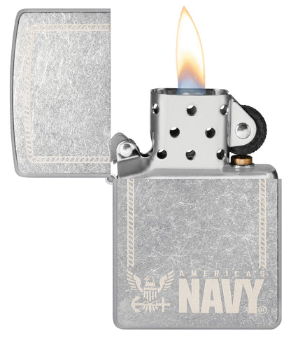 Zippo United States Navy® America's Navy Design Street Chrome Windproof Lighter