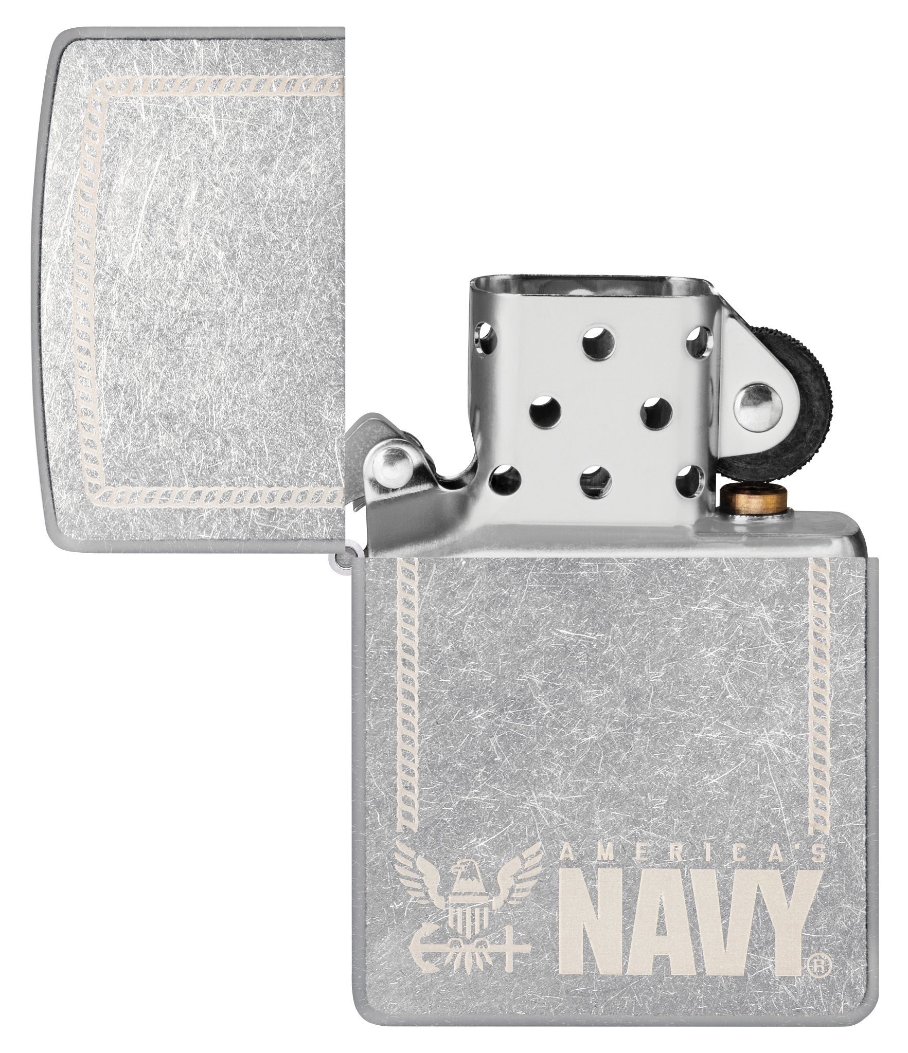 Zippo United States Navy® America's Navy Design Street Chrome Windproof Lighter