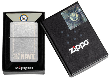 Zippo United States Navy® America's Navy Design Street Chrome Windproof Lighter