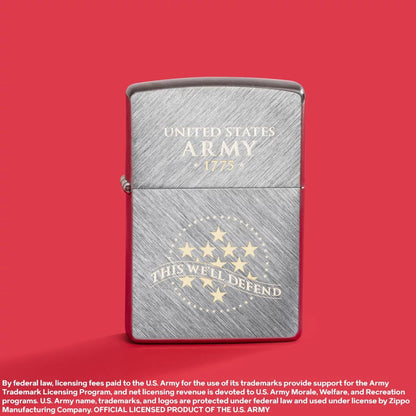 Zippo U.S. Army® This We'll Defend Design Herringbone Sweep Windproof Lighter