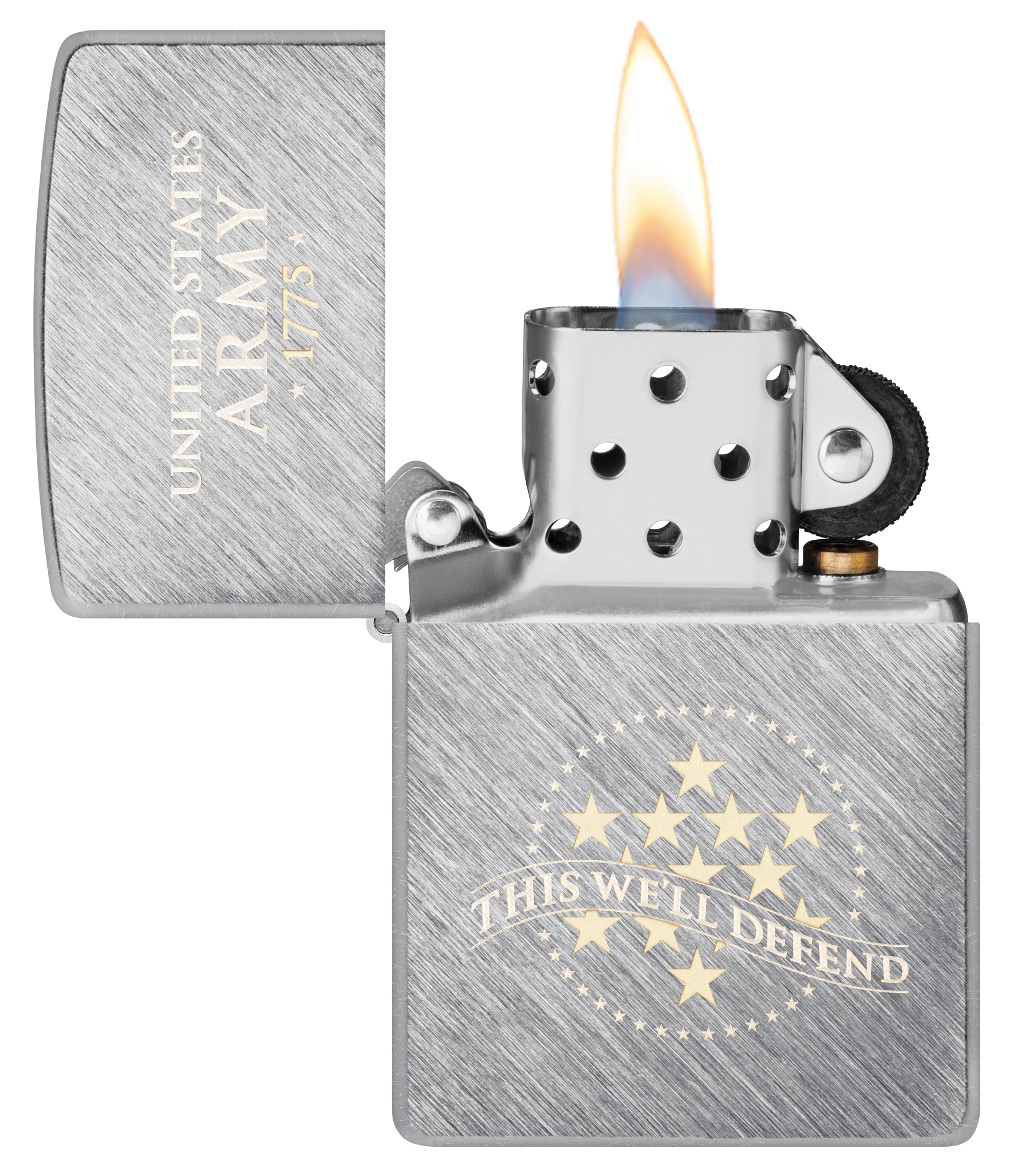 Zippo U.S. Army® This We'll Defend Design Herringbone Sweep Windproof Lighter