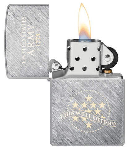 Zippo U.S. Army® This We'll Defend Design Herringbone Sweep Windproof Lighter