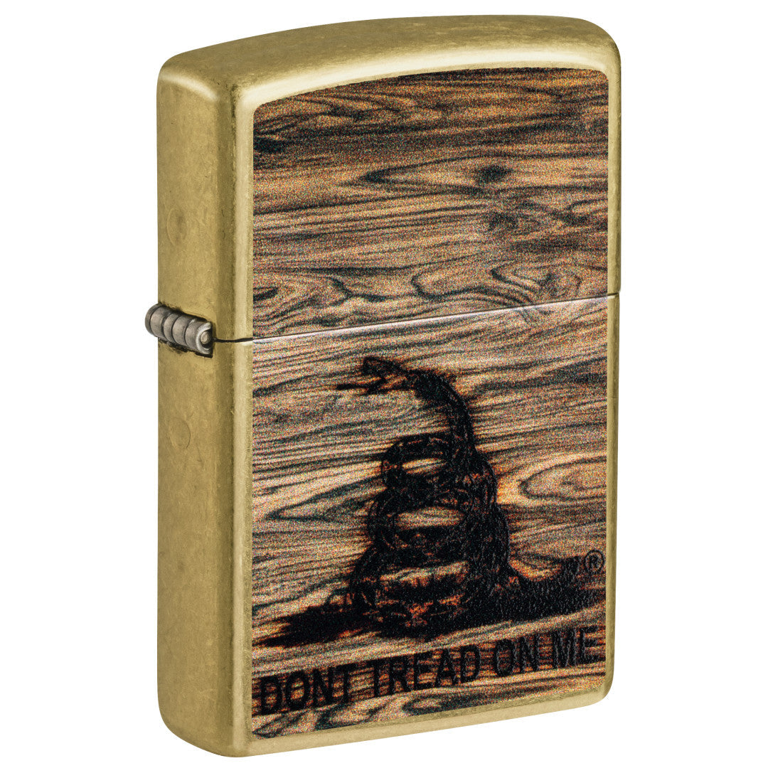 Zippo Dont Tread On Me® Woodburn Design Street Brass Windproof Lighter