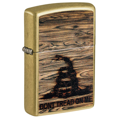 Zippo Dont Tread On Me® Woodburn Design Street Brass Windproof Lighter