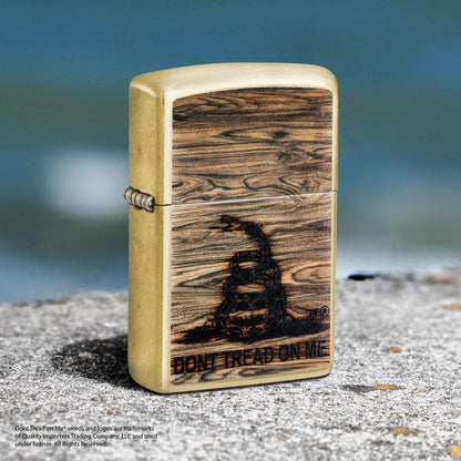 Zippo Dont Tread On Me® Woodburn Design Street Brass Windproof Lighter