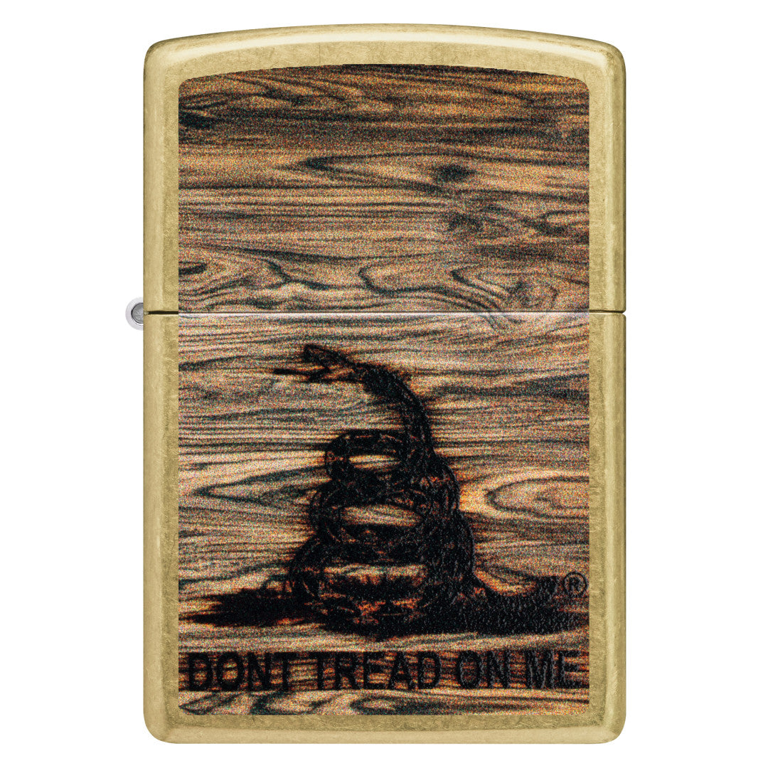 Zippo Dont Tread On Me® Woodburn Design Street Brass Windproof Lighter
