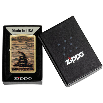 Zippo Dont Tread On Me® Woodburn Design Street Brass Windproof Lighter