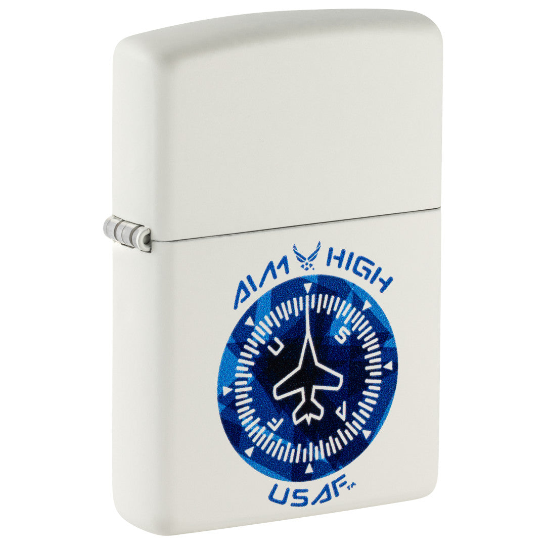 Zippo U.S. Air Force™ Aim High Design White Matte Windproof Lighter