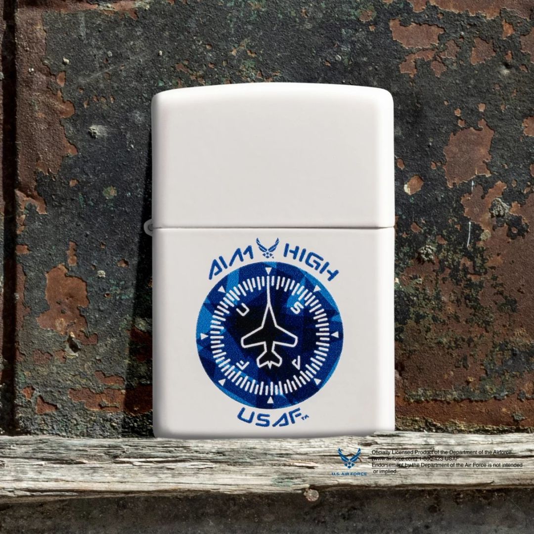 Zippo U.S. Air Force™ Aim High Design White Matte Windproof Lighter