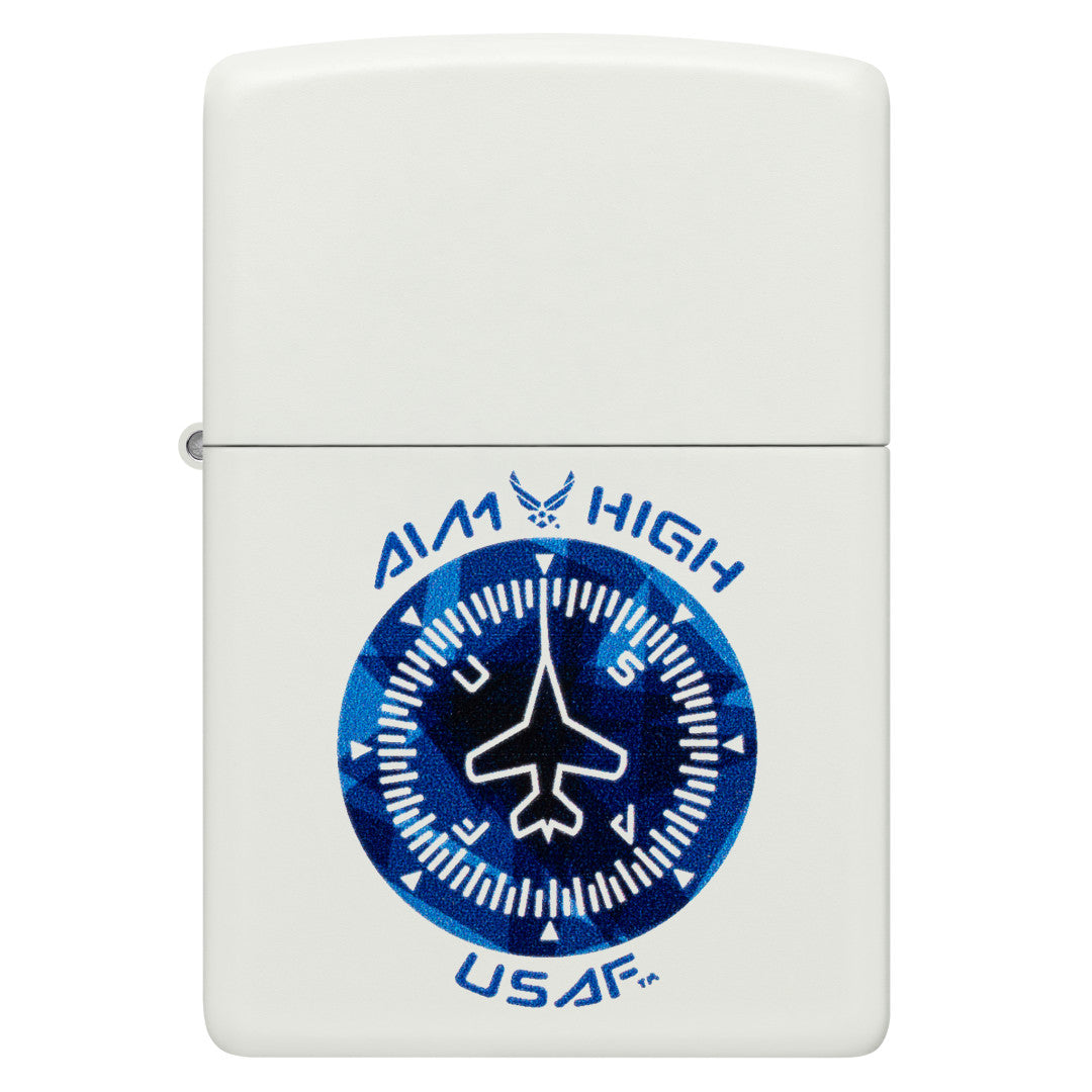 Zippo U.S. Air Force™ Aim High Design White Matte Windproof Lighter