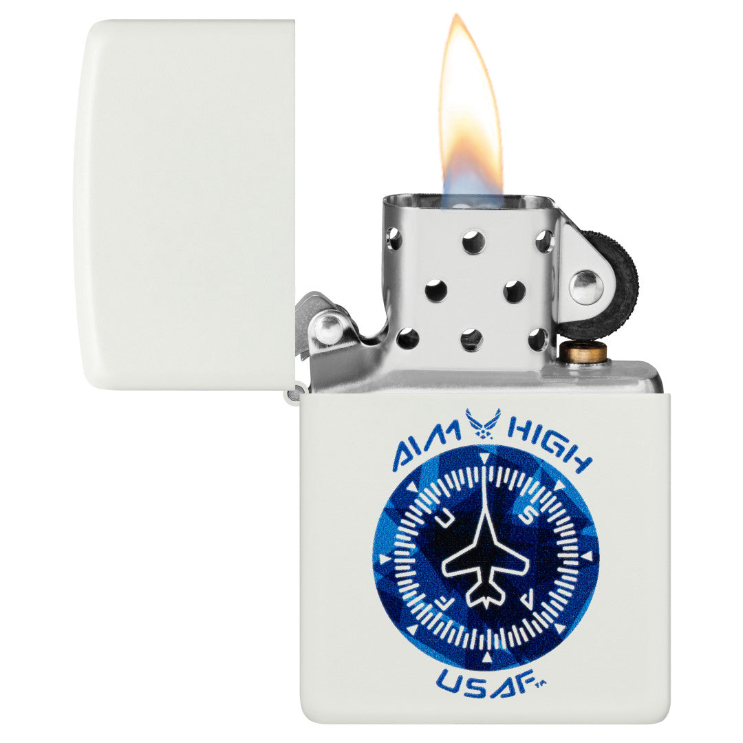 Zippo U.S. Air Force™ Aim High Design White Matte Windproof Lighter