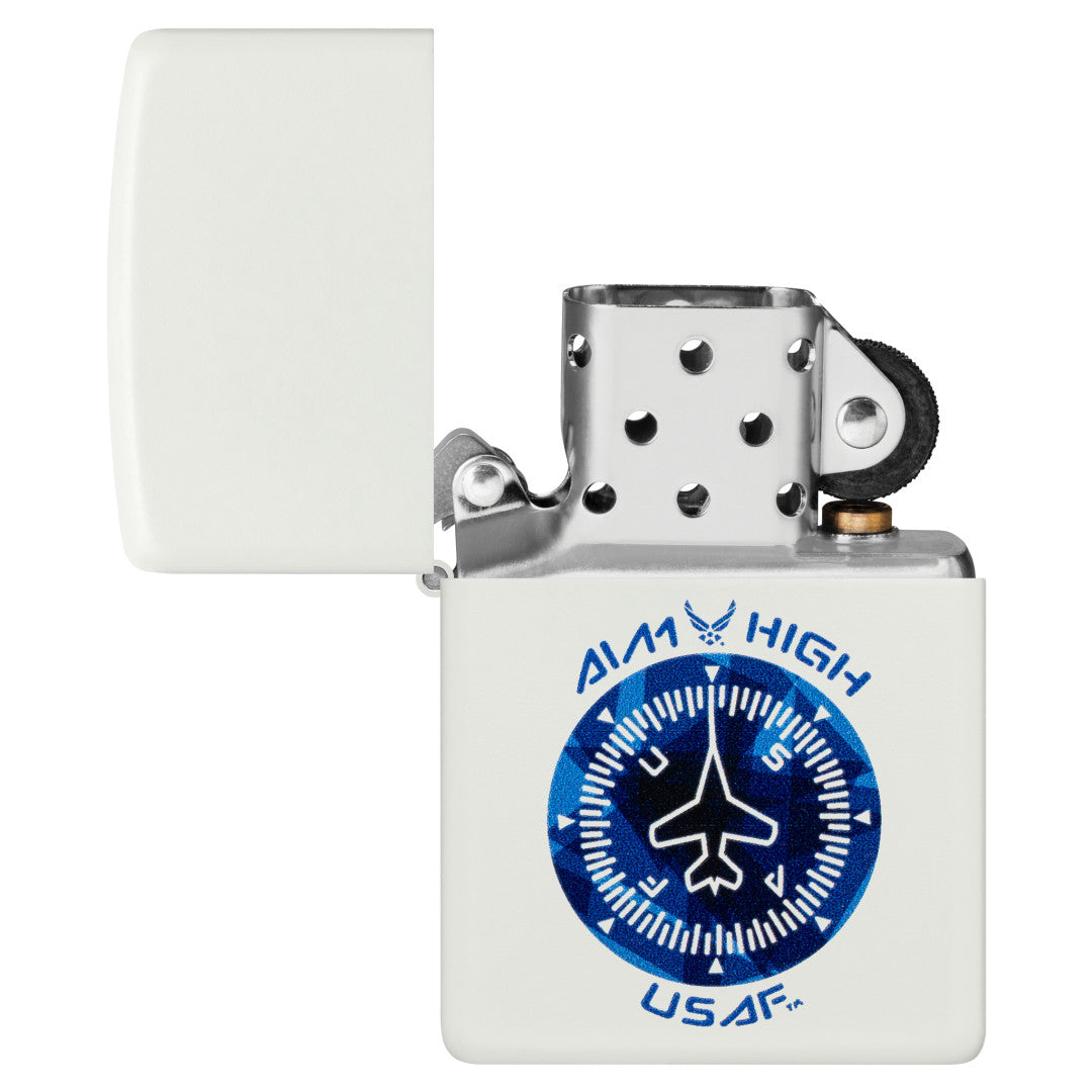 Zippo U.S. Air Force™ Aim High Design White Matte Windproof Lighter
