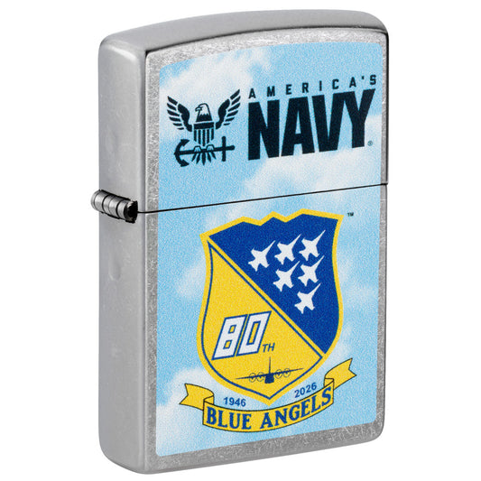 Zippo United States Navy® Blue Angels Design Street Chrome Windproof Lighter
