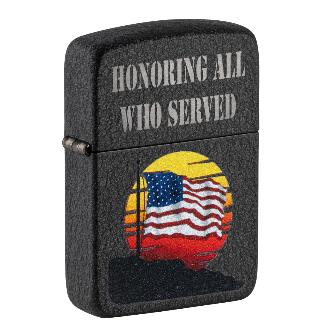 Zippo Honor Flag Design Black Crackle® Windproof Lighter