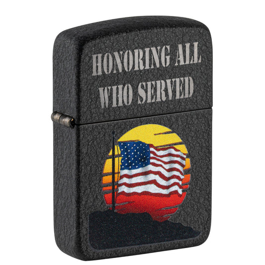 Zippo Honor Flag Design Black Crackle® Windproof Lighter