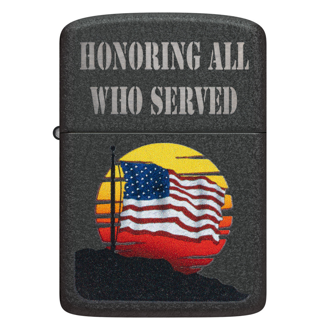 Zippo Honor Flag Design Black Crackle® Windproof Lighter