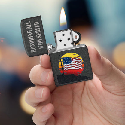 Zippo Honor Flag Design Black Crackle® Windproof Lighter