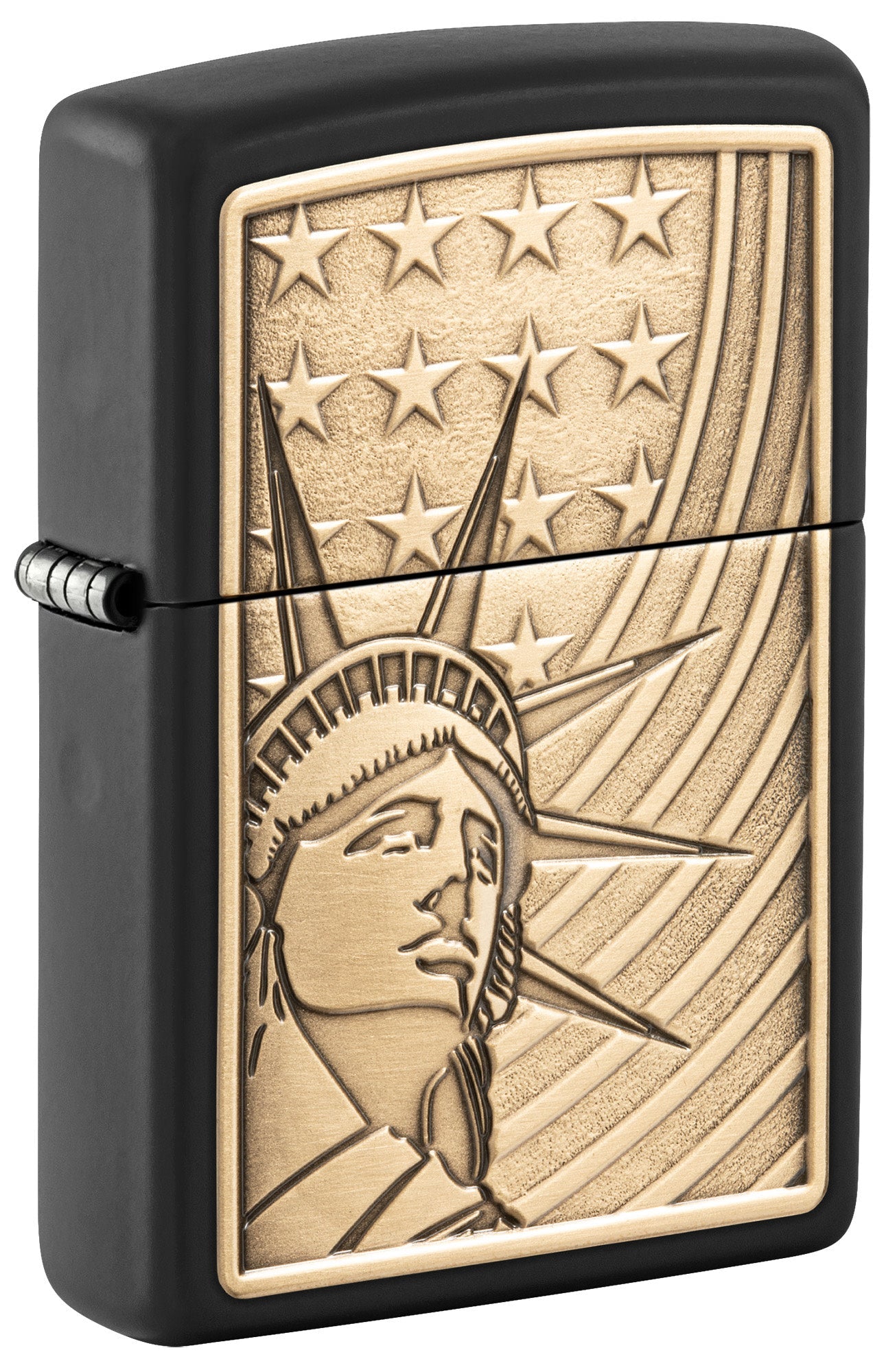 Zippo Lady Liberty Emblem Black Matte Windproof Lighter