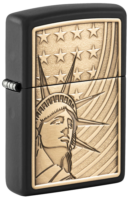 Zippo Lady Liberty Emblem Black Matte Windproof Lighter