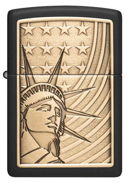 Zippo Lady Liberty Emblem Black Matte Windproof Lighter