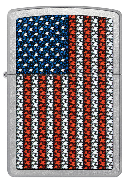 Zippo Flame Spangled Banner Design Street Chrome Windproof Lighter