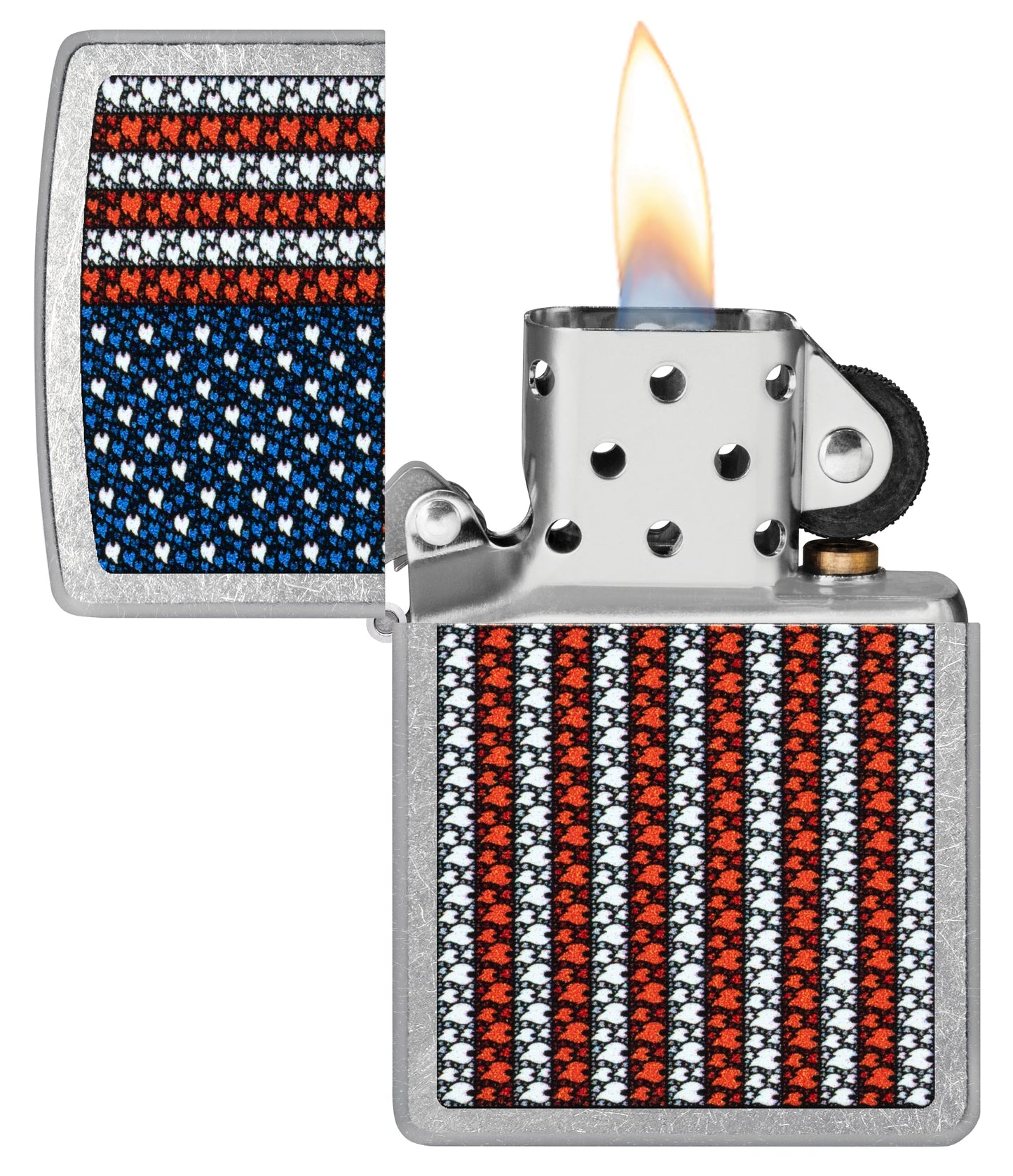 Zippo Flame Spangled Banner Design Street Chrome Windproof Lighter