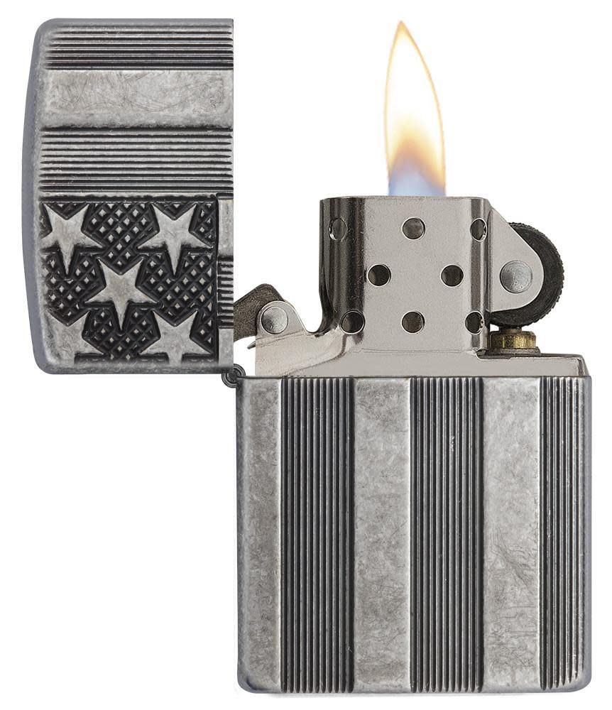 Zippo Flag Armor Chrome Windproof Lighter