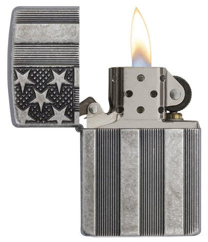 Zippo Flag Armor Chrome Windproof Lighter