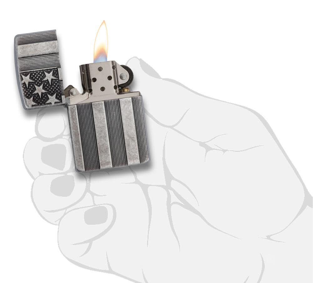 Zippo Flag Armor Chrome Windproof Lighter