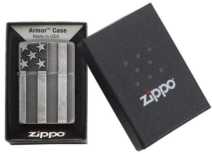 Zippo Flag Armor Chrome Windproof Lighter