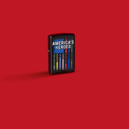 Zippo Buck Wear™ America's Heroes Design Black Matte Windproof Lighter