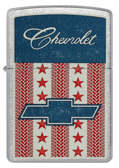 Zippo Chevrolet® Stars and Stripes Design Street Chrome Windproof Lighter