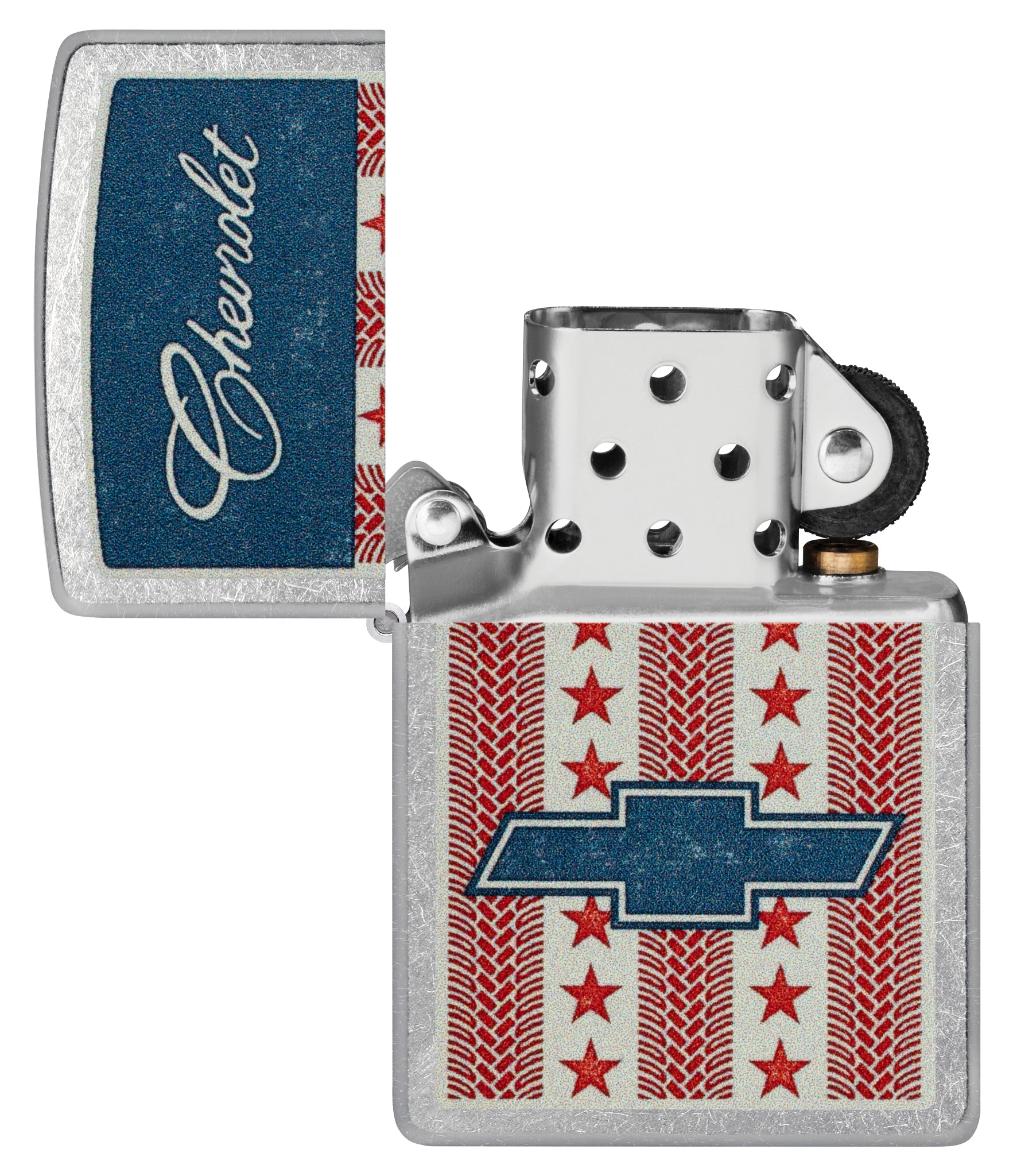 Zippo Chevrolet® Stars and Stripes Design Street Chrome Windproof Lighter