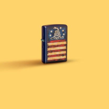 Zippo Dont Tread on Me® Vintage Flag Design Blue Matte Windproof Lighter
