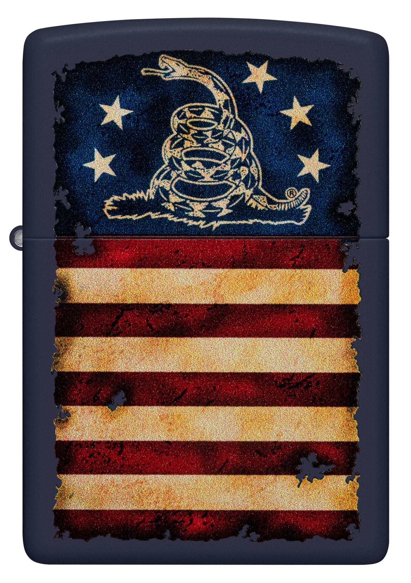 Zippo Dont Tread on Me® Vintage Flag Design Blue Matte Windproof Lighter