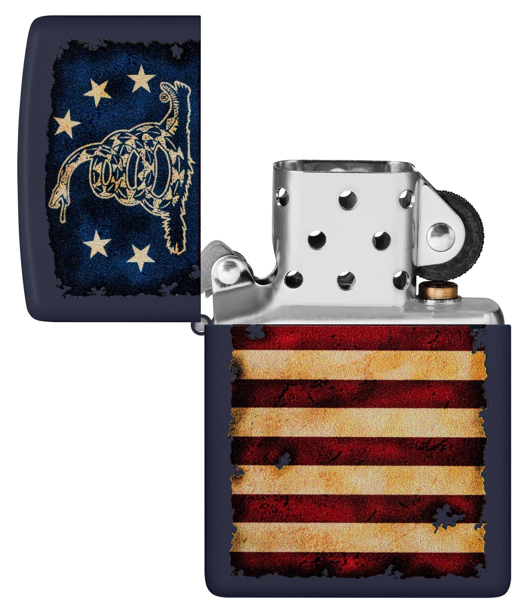 Zippo Dont Tread on Me® Vintage Flag Design Blue Matte Windproof Lighter