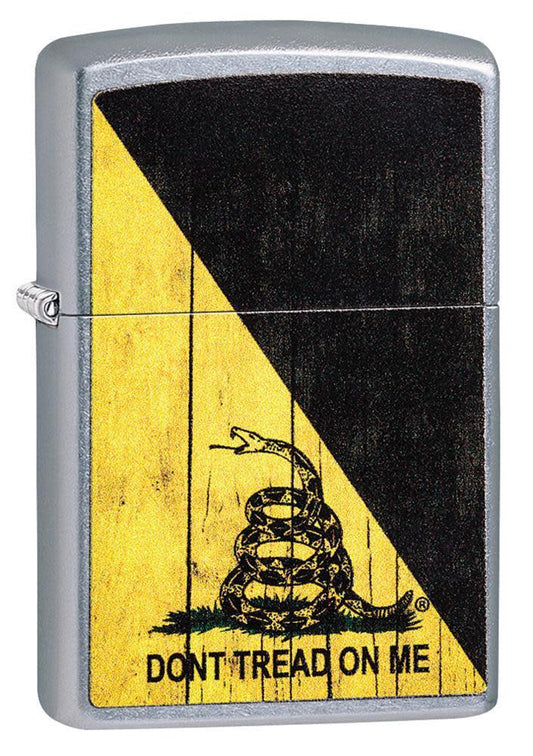 Zippo Dont Tread on Me® Woodgrain Design Street Chrome Windproof Lighter