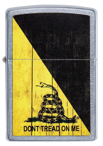 Zippo Dont Tread on Me® Woodgrain Design Street Chrome Windproof Lighter