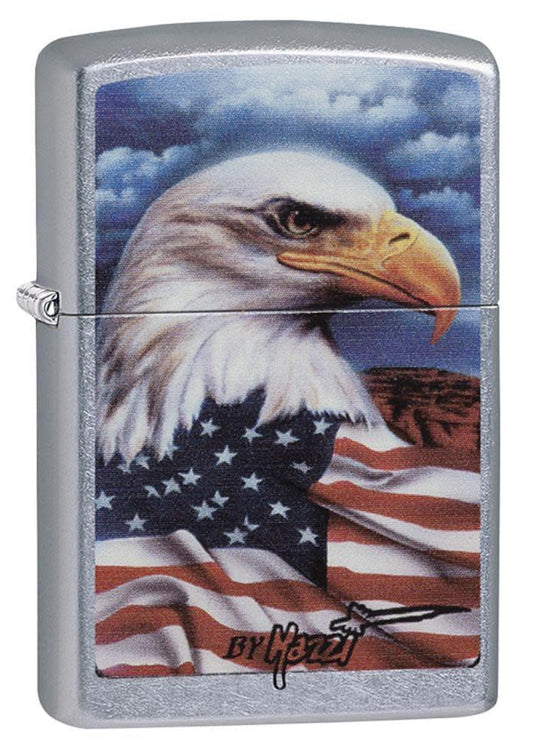 Zippo Mazzi® American Eagle Design Street Chrome Windproof Lighter