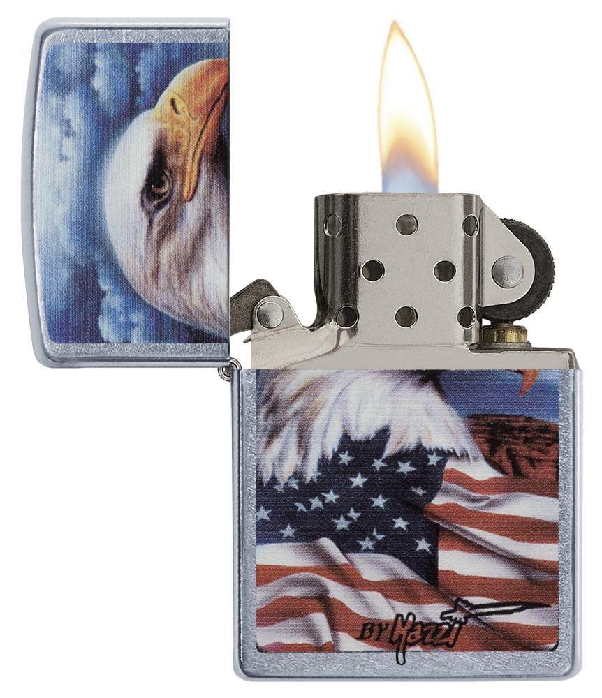 Zippo Mazzi® American Eagle Design Street Chrome Windproof Lighter