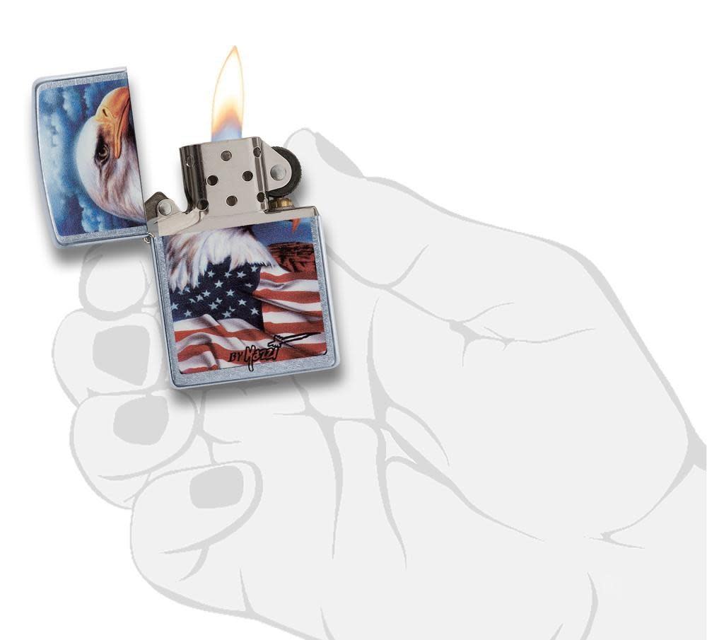 Zippo Mazzi® American Eagle Design Street Chrome Windproof Lighter
