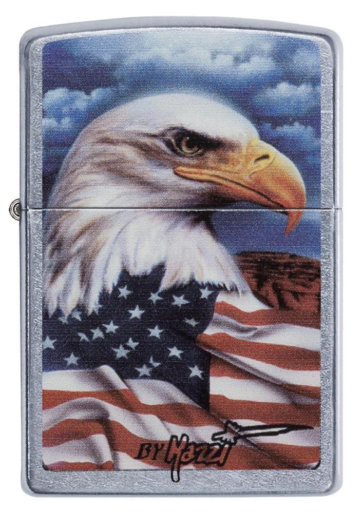 Zippo Mazzi® American Eagle Design Street Chrome Windproof Lighter