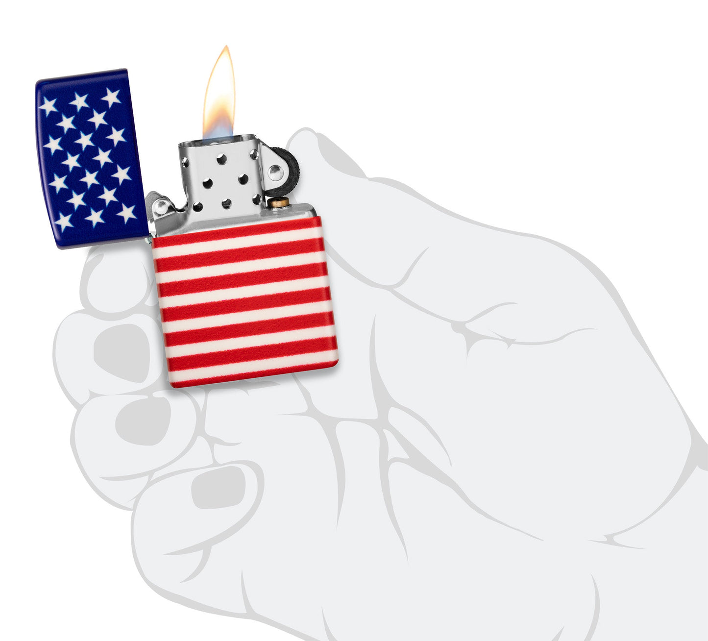 Zippo Stars and Stripes Flag Design 540 Color Matte Windproof Lighter