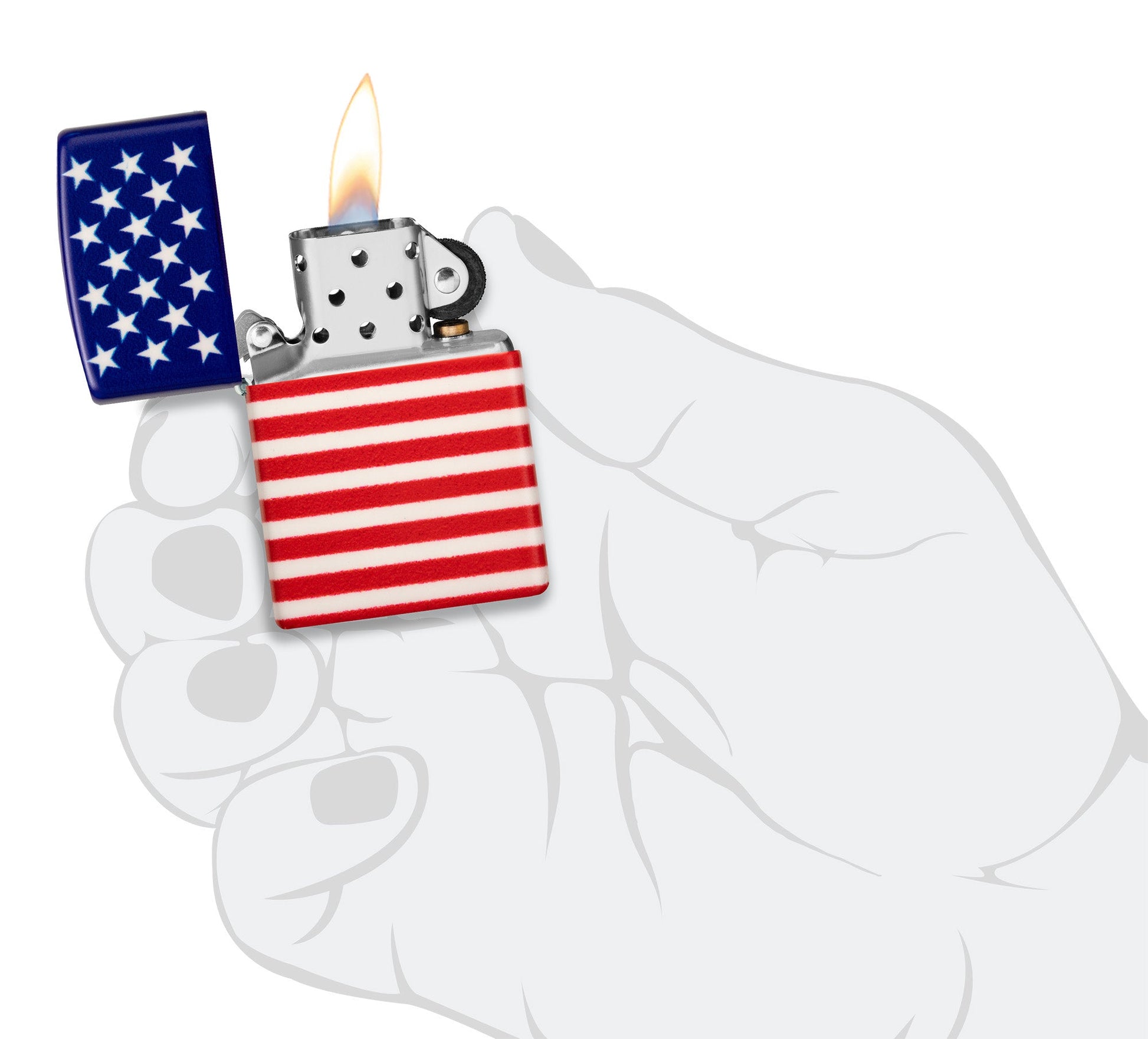 Zippo Stars and Stripes Flag Design 540 Color Matte Windproof Lighter