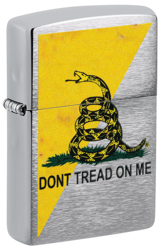 Zippo Dont Tread on Me® Flag Design Brushed Chrome Windproof Lighter