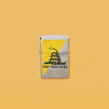 Zippo Dont Tread on Me® Flag Design Brushed Chrome Windproof Lighter