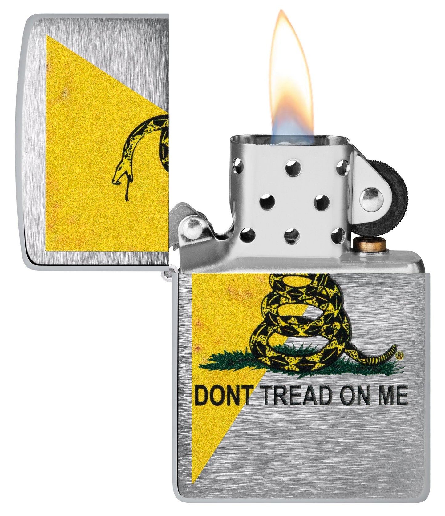 Zippo Dont Tread on Me® Flag Design Brushed Chrome Windproof Lighter
